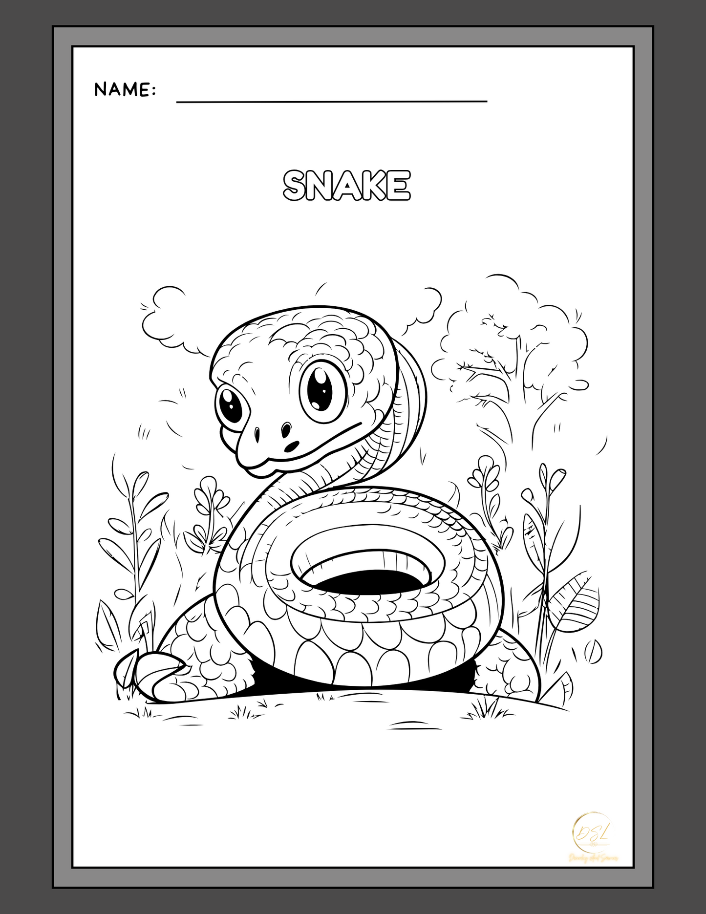 Animals Coloring Pages Activity Worksheet | Black and White | Illustrative Style