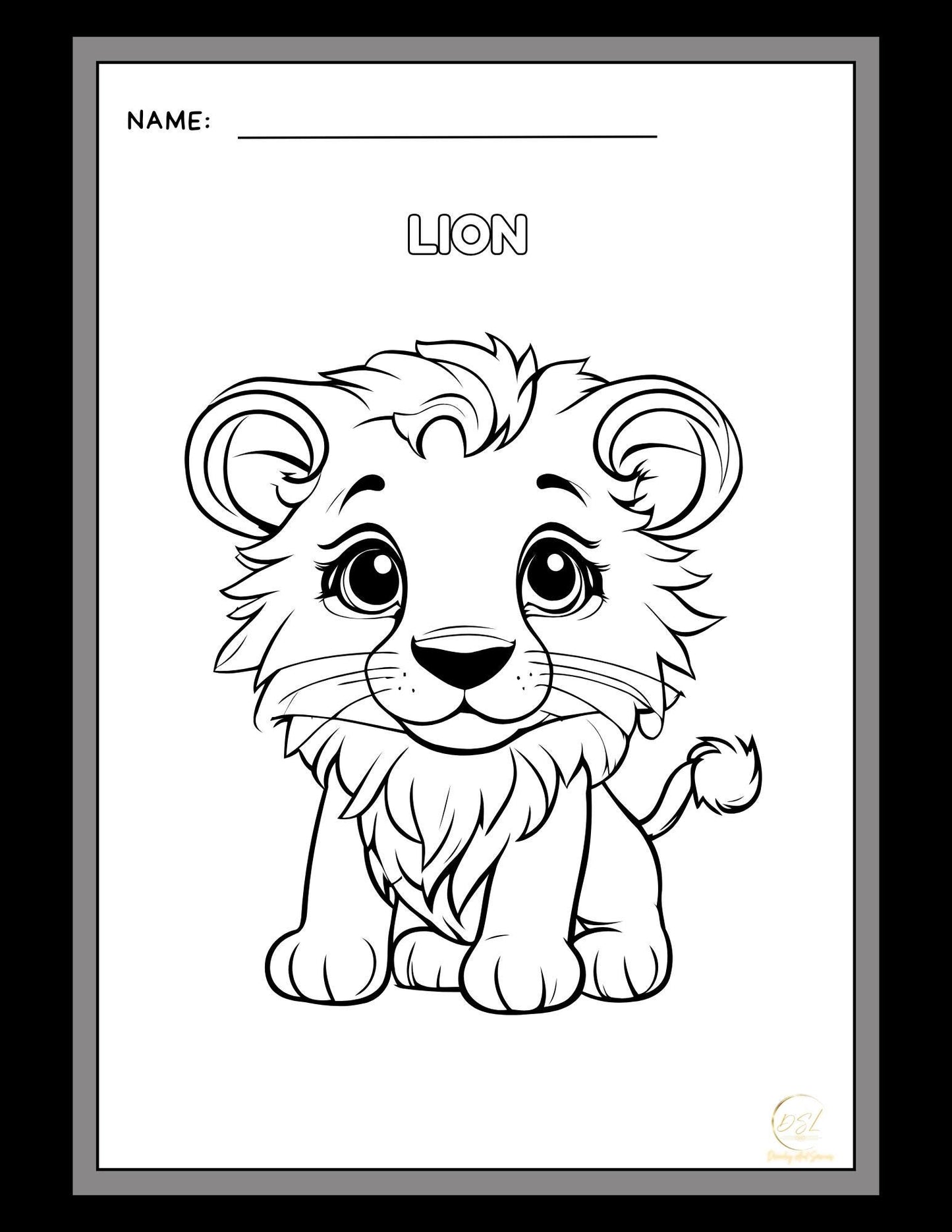 Animals Coloring Pages Activity Worksheet | Black and White | Illustrative Style