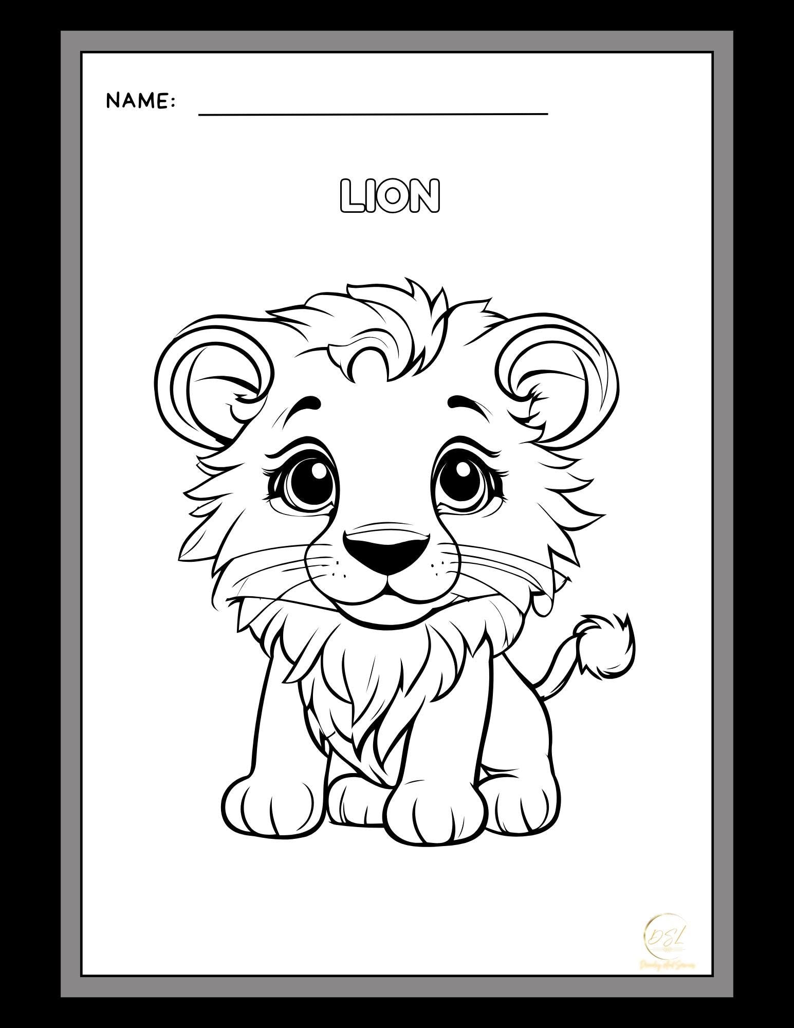 Animals Coloring Pages Activity Worksheet | Black and White | Illustrative Style