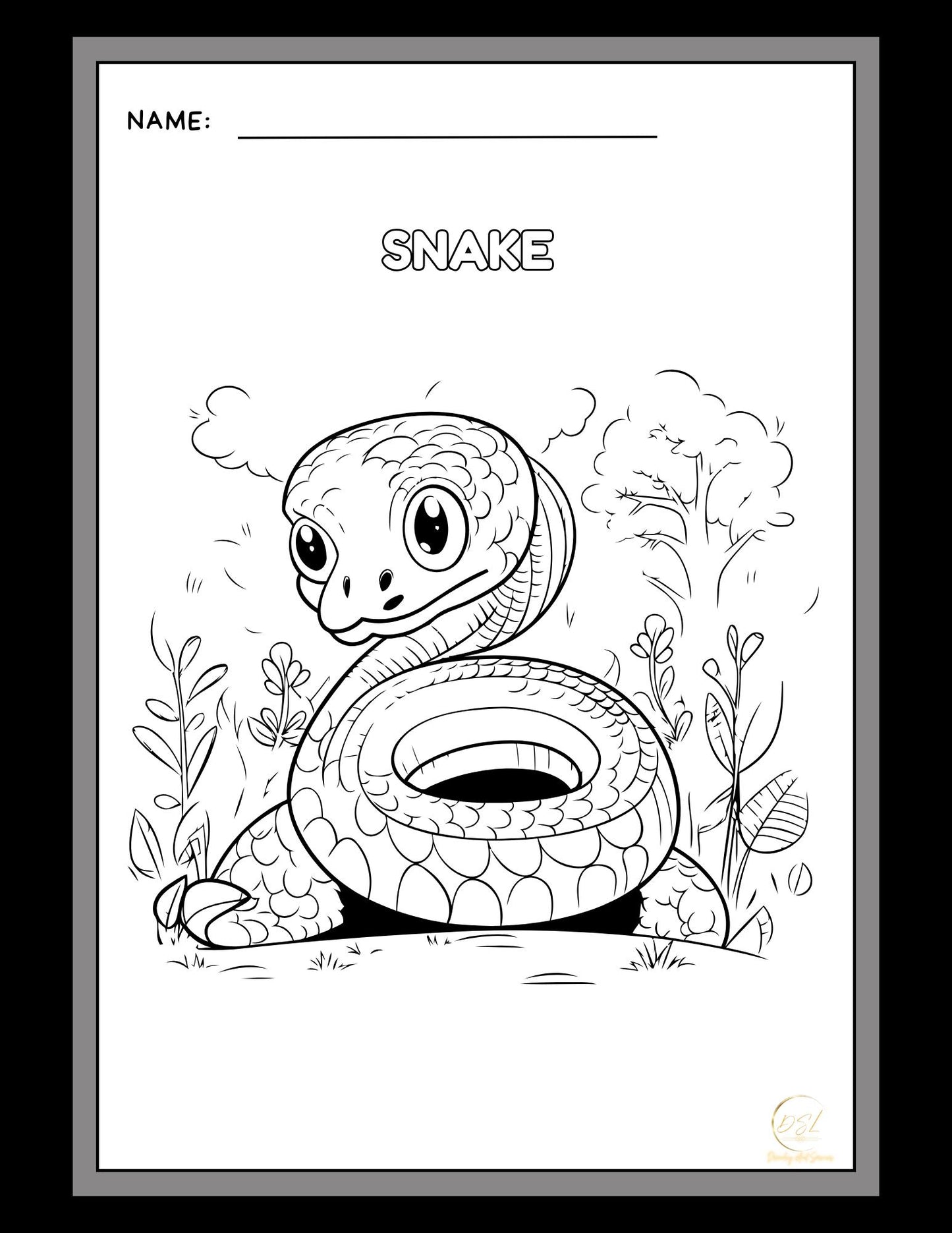 Animals Coloring Pages Activity Worksheet | Black and White | Illustrative Style