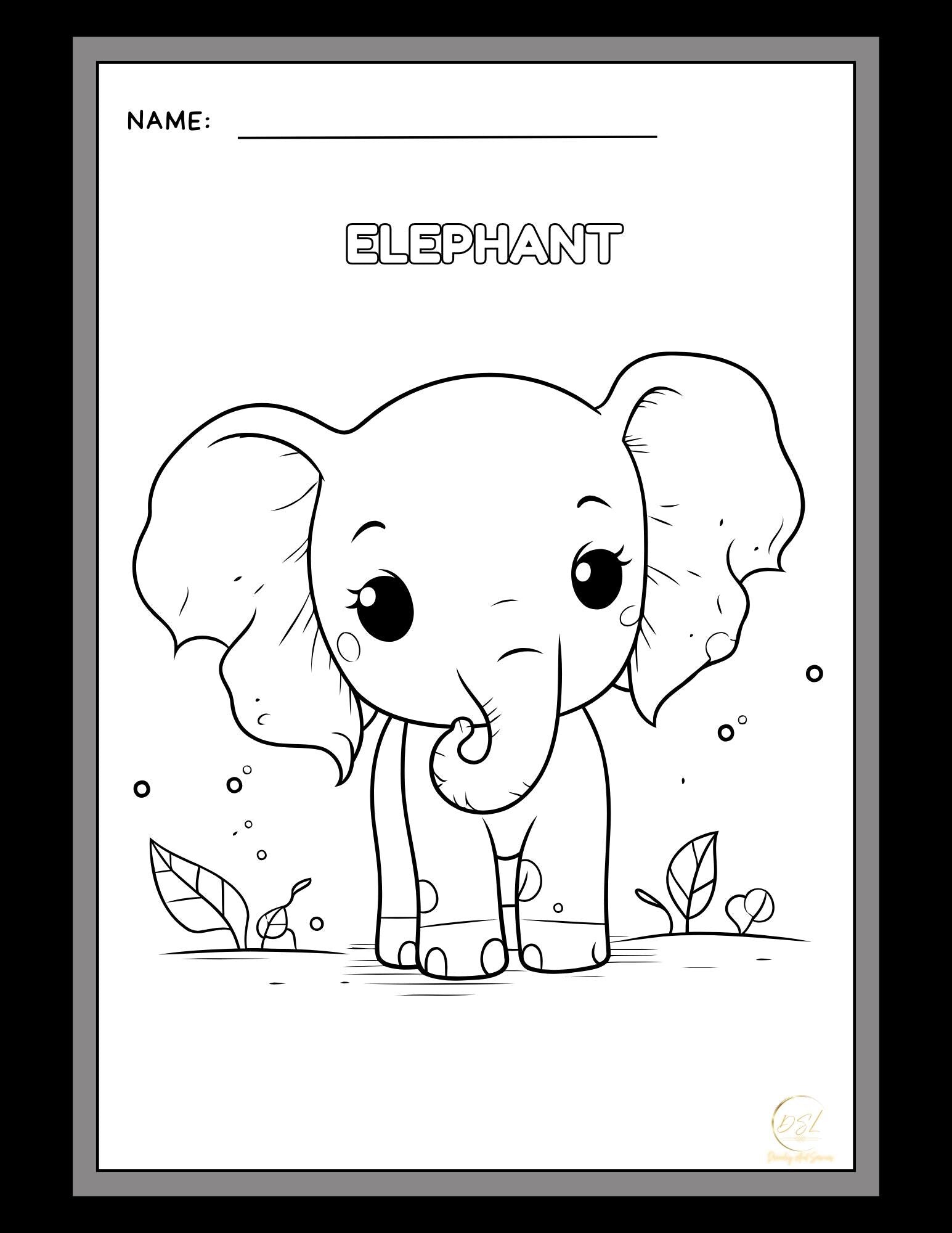 Animals Coloring Pages Activity Worksheet | Black and White | Illustrative Style