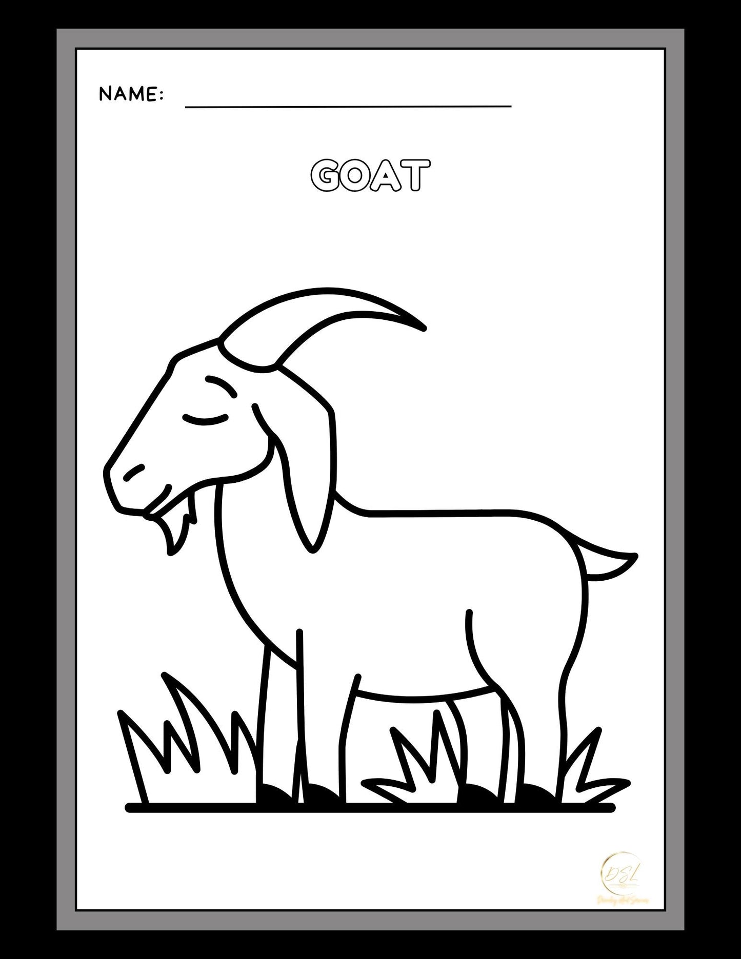 Animals Coloring Pages Activity Worksheet | Black and White | Illustrative Style